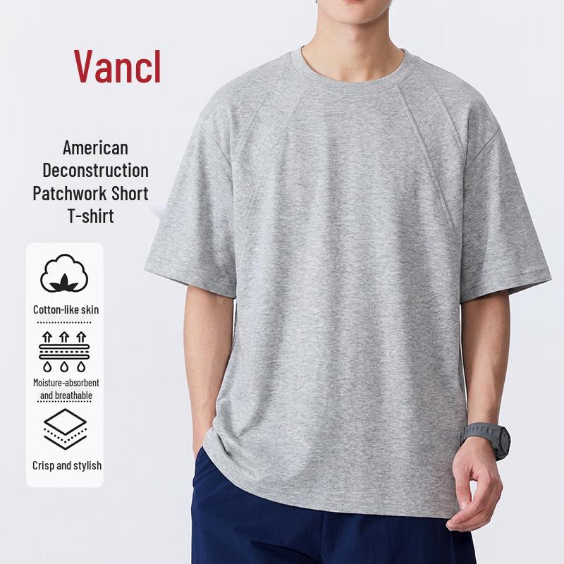 VANCL Men s Heavyweight Loose Fit Breathable Short Sleeve T-Shirt L