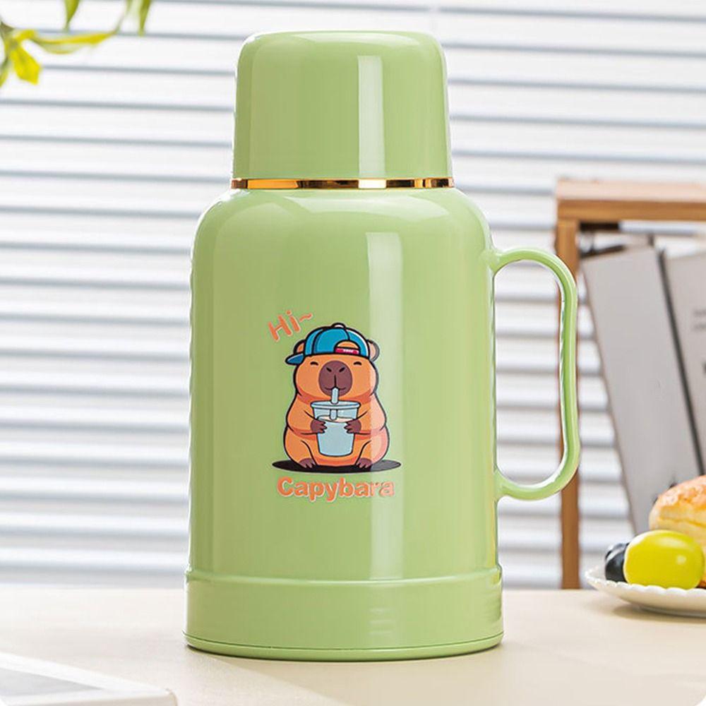 1000ML Capybara Thermos Water Cup Large Capacity Hot Water Dispenser  Outdoor Sports