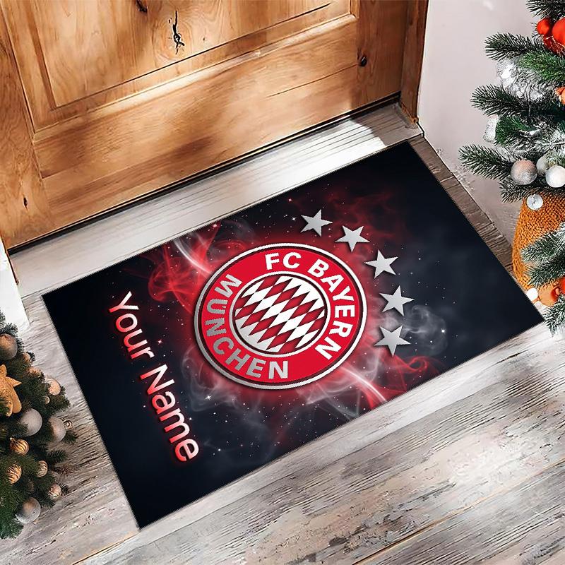 Bayern Munich Printed Crystal Velvet Rug Non‑Slip Crystal Velvet Carpet For Sofa Bedroom Indoor Home Decoration