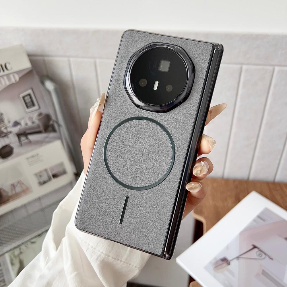 Für Huawei Honor Magic V5 Hülle PU-Leder Scharnier Magnetisches kabelloses Laden Schützen Rückseite Hülle Für Magic V3 V5 Handyhülle