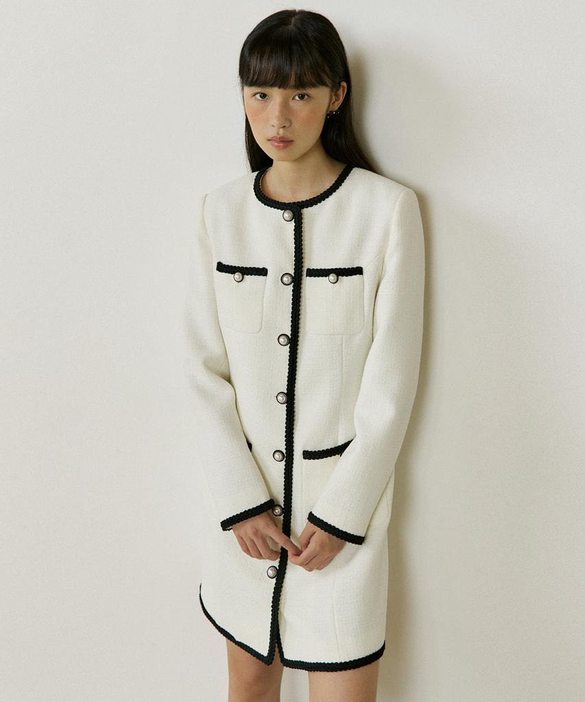 Lucirju Tweed Jacket One-Piece (Ivory)