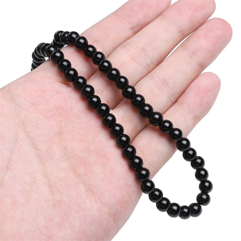 38cm/Str Glass Round Bead Chain for Necklace Bracelet DIY Jewelry Making 4-10mm