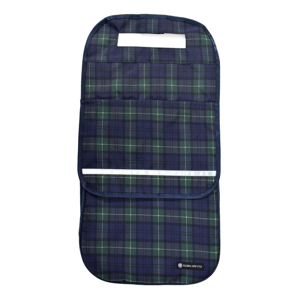 COLORFUL CANDY STYLE Entrance Lesson Shoe Drawstring Gym Clothes Lunch Cup Small Item and Backpack Cover with Stylish Tartan Check and Dark Green
