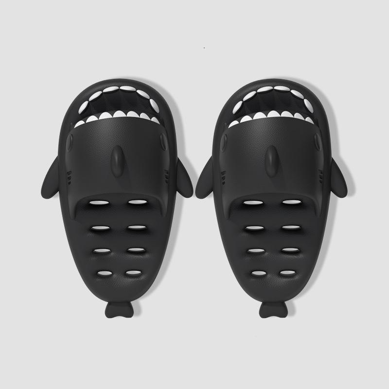 Divat Comwarm üreges cápacsúszdák nőknek Férfiak aranyos rajzfilm otthoni papucsok fürdőpapucsok kültéri szerelmesek strandon vastag alsó papucsok