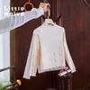 Little Naive Girls' Ruffle-Trim Stand Collar Long Sleeve Tee