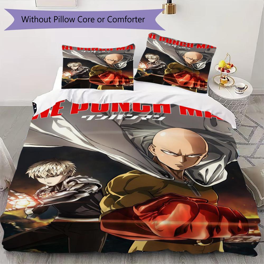 

Punch Man Pattern Bedding uilt Set uilt Cover Pillowcase Home Decoration Birthday Gift (1 * duvet cover + 2 * pillowcase without core) 135x200cm