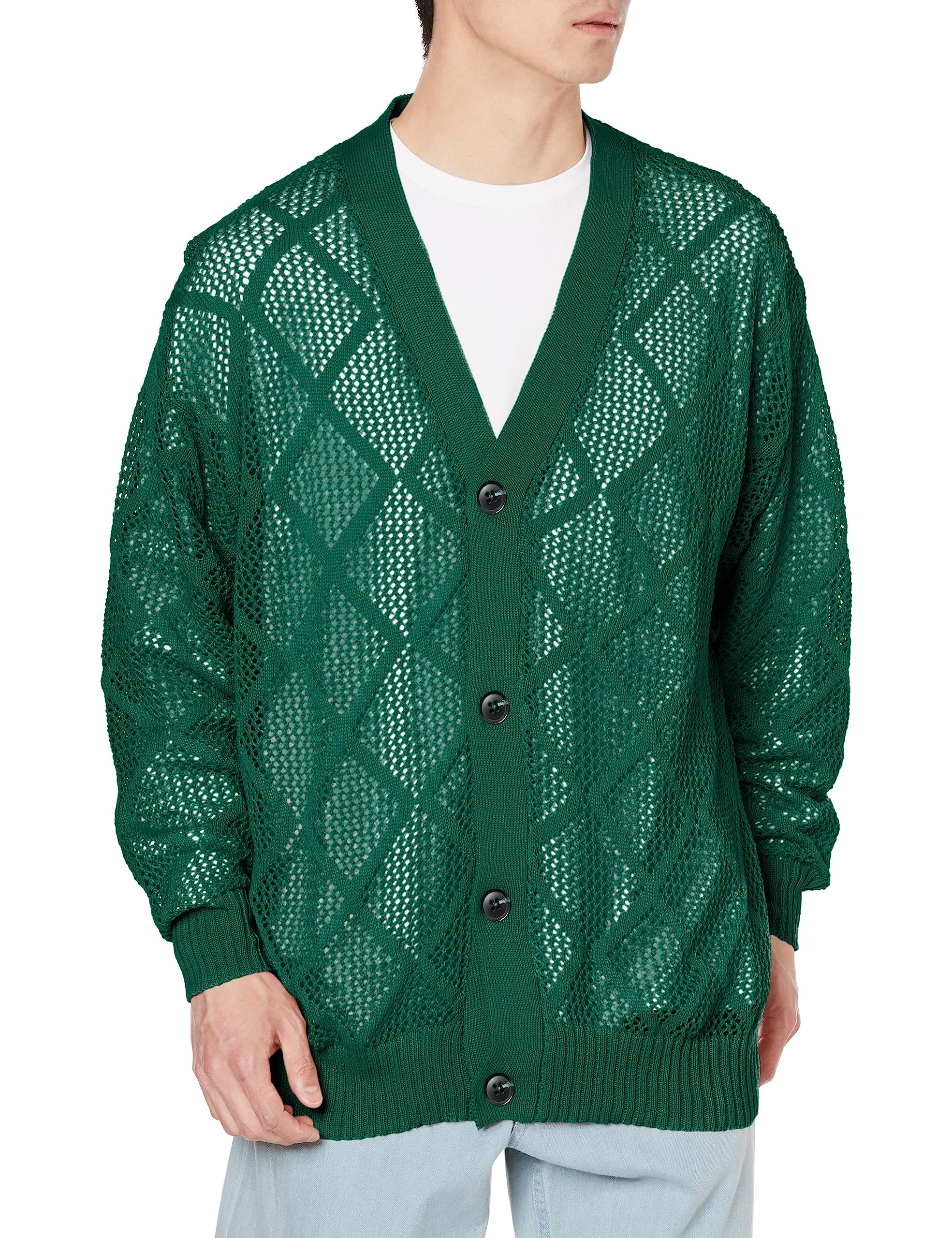 

Улучшенный мужской кардиган на шнуровке, зеленый, 50420