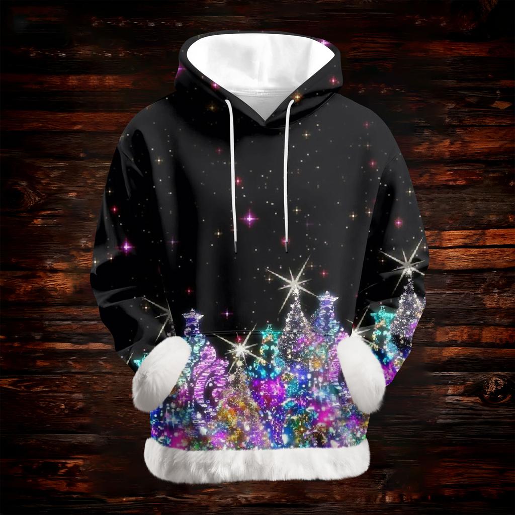 Women's Casual Fashion Print Long Sleeve Hooded Sweatshirt Top