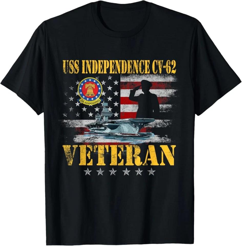Vintage USS Independence CV-62 Aircraft Carrier Flag Veteran T-Shirt S