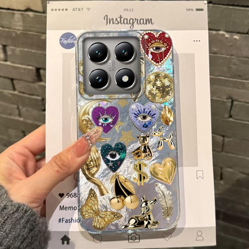 

Retro Sun Planet Fruit Cocktail Girls Women Phone Case For Xiaomi 14T 13T Pro 14Tpro 11 Lite 5G NE Shockproof Bumper Funda Cover Xiaomi 14T білий