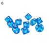 10Pcs Transparent Polyhedral D10 Multicolor Dice Game Party Pub Supplies Gift
