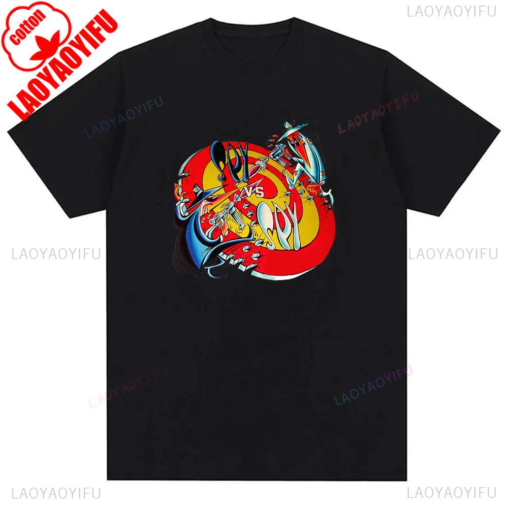 IMMA GONNAKILL YOU YOU LITTLE SHI Spy Vs Spy Mens T Shirt Summer Cotton Crew Neck Humorous Retro 80s Cartoon Graphic Shirt Tee