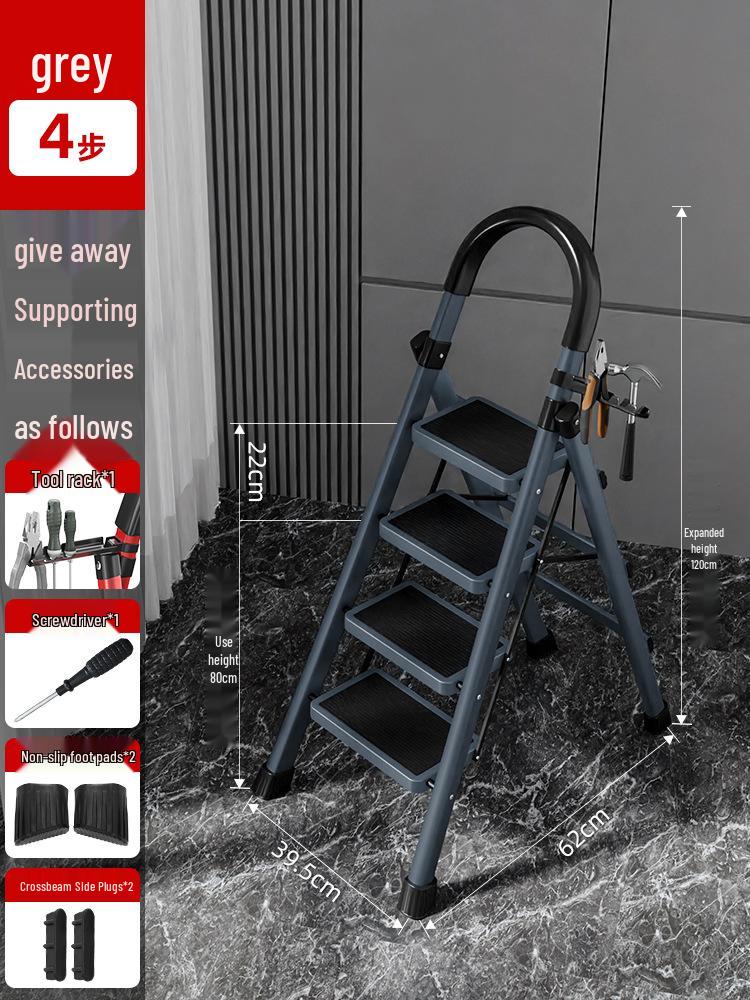 Compact Multi-Functional 4-Step Folding A-Frame Household Ladder