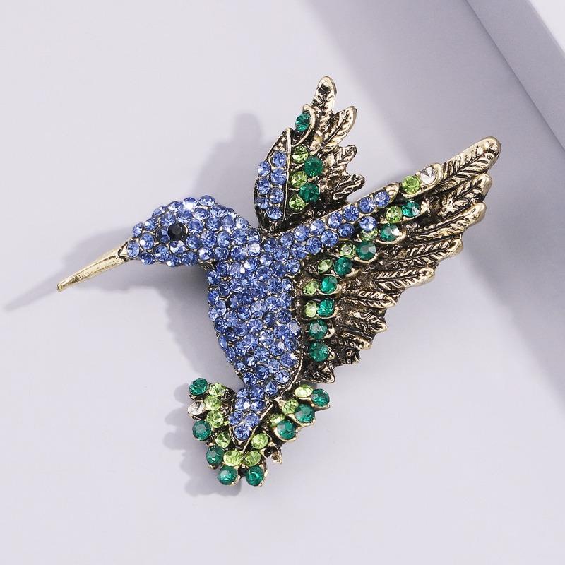 High-end Rhinestone Hummingbird Brooch Animal Brooch, Costume Bird Pin Brooch