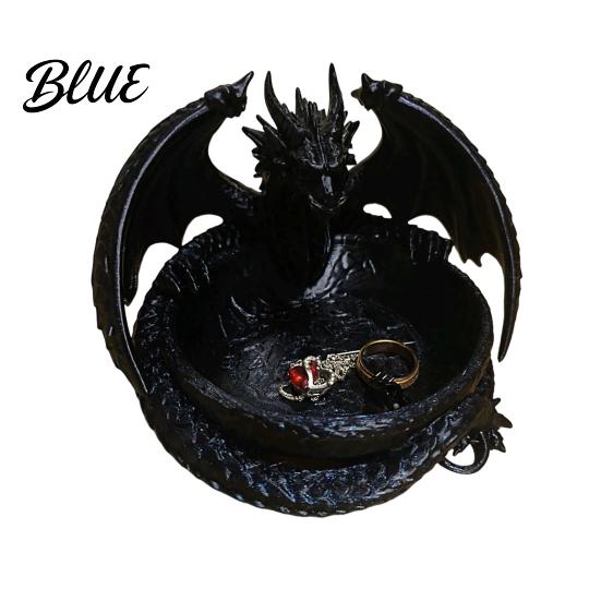 Dekorative Drachenskulptur 3D-gedrucktes Aufbewahrungsfach für Schmuck Schlüssel Schreibtisch-Organizer mit Fantasy-Sammlung Display Detaillierte Schuppen & Flügel Groß