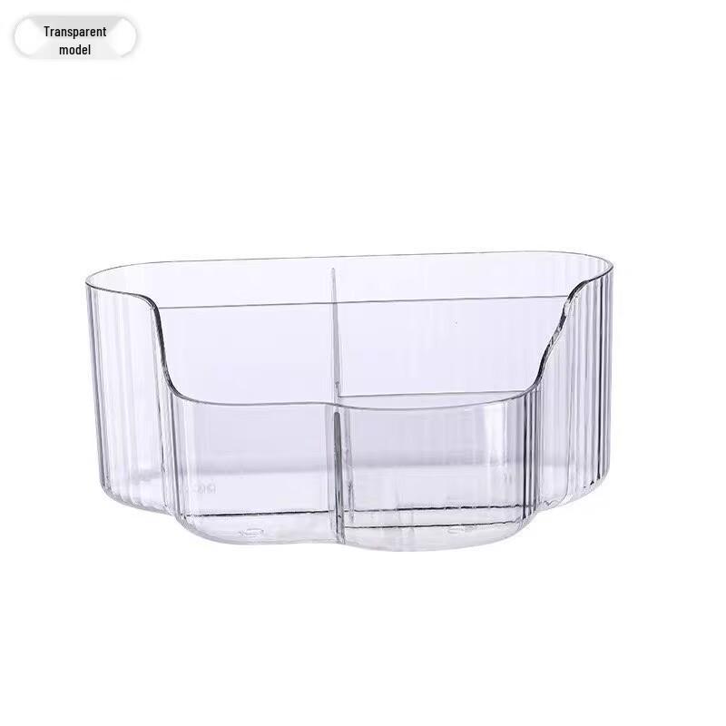 Acrylic Cosmetics Organizer: Desktop Brush Holder & Beauty Tools Separator белый