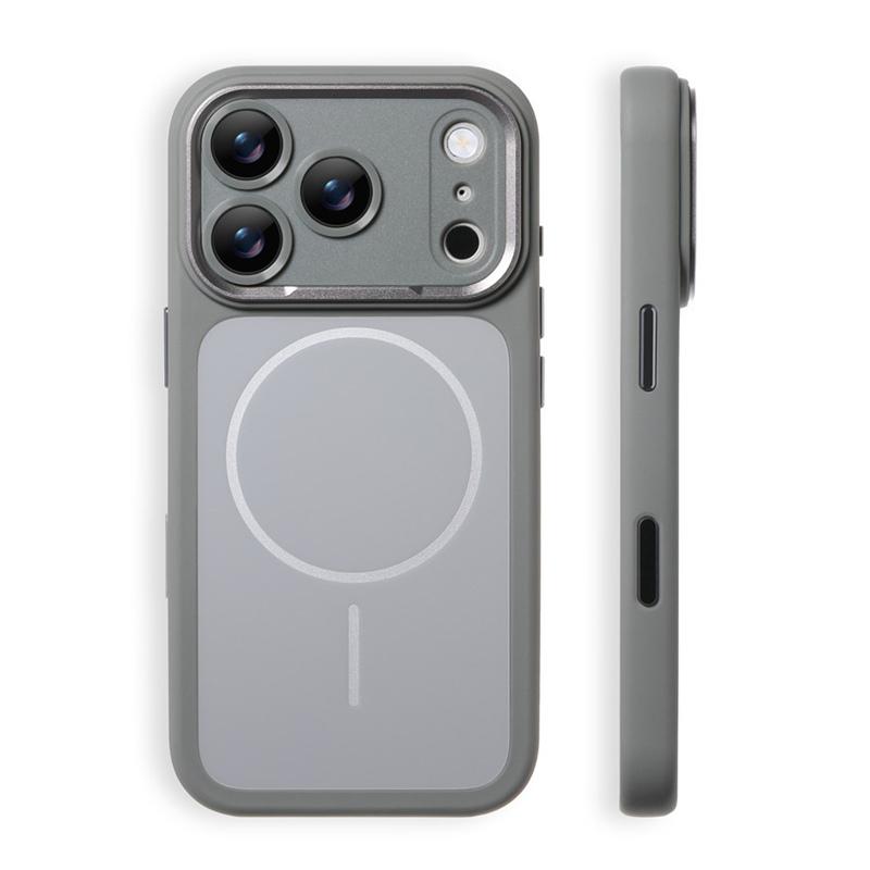 Matte Solid Color PC+Silicone Magnetic for Original Magsafe Case For iPhone 17Pro 16Pro 17Pro Max Touch Camera Button Back Cover
