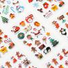 225pcs 4 Styles*3 Sheets Christmas Bubble Stickers 3D Cartoon Decoration Santa Claus Elk Stickers, Refrigerator Stickers