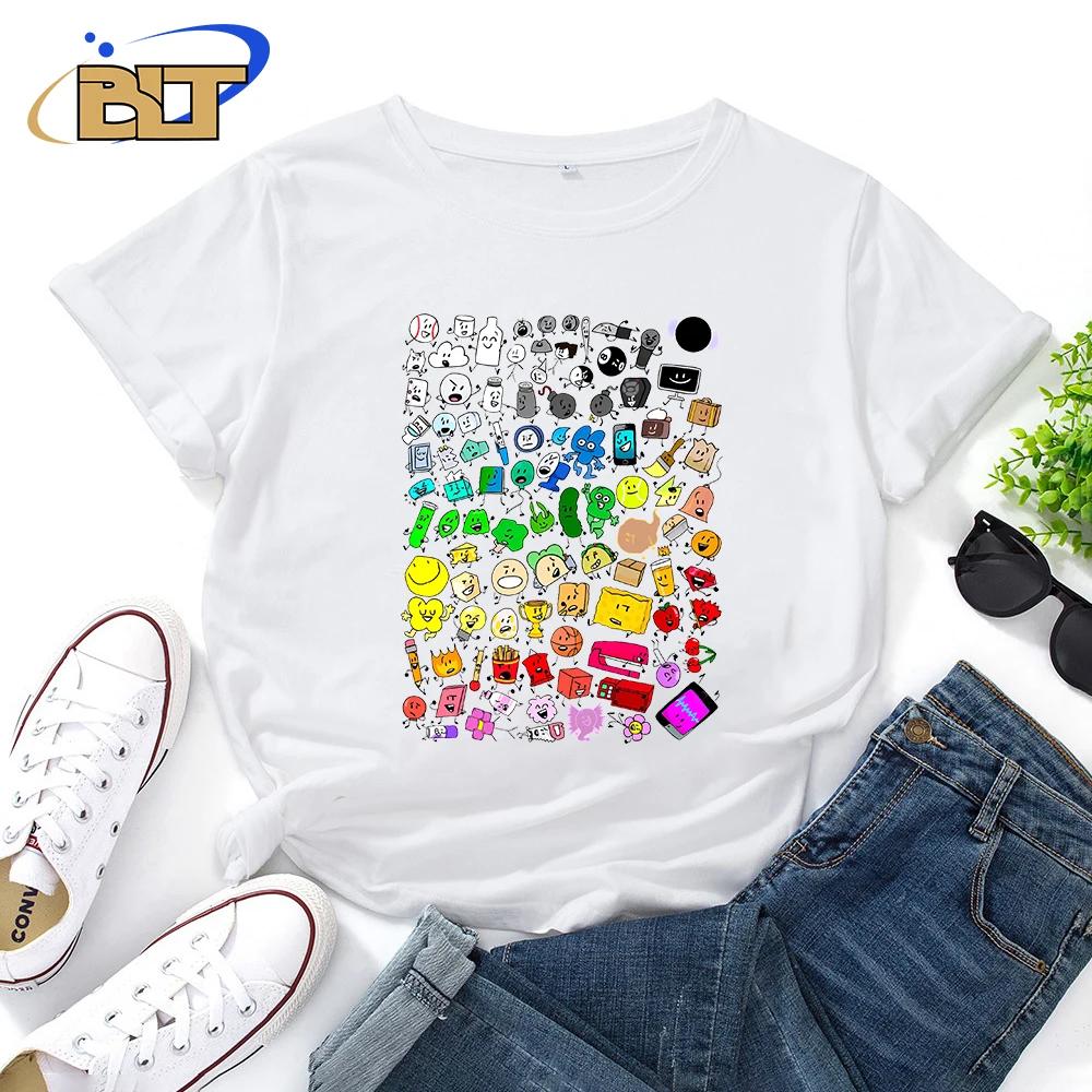 Inanimate Insanity All Characters Print Womens Classic TShirt Adult Novelty Short Sleeve Personality Casual Tops S