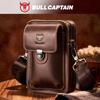 Crazy Horse Leather Men's Cowhide Multifunctional Crossbody & Waist Mobile Phone Bag