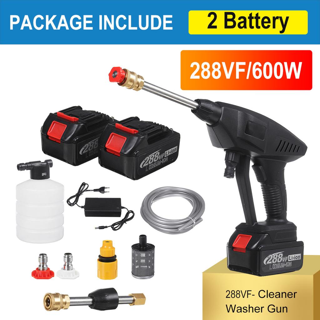 600W Cordless Washer Jet Electric Car Washer Guns High Pressure Cleaner 288VF Foam Nozzle For Car Auto Cleaning