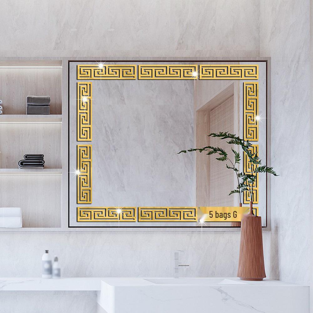 Wanddekoration aus Acryl: Taillenlinie Spiegelaufkleber für Schlafzimmer, Wohnzimmer oder Küchen-TV-Hintergrund