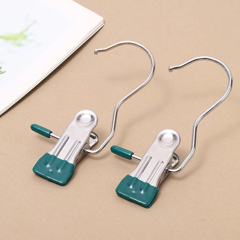 2 pinzas para ropa multiusos de acero inoxidable con resorte, antideslizantes, resistentes al viento