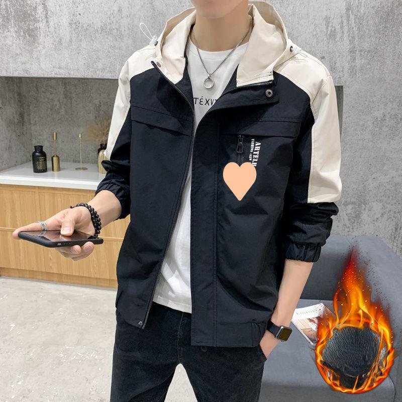 Jacket Men's Spring, Autumn and Winter New Ins Trend Hooded Casual Versatile Loose Jacket Top Clothes