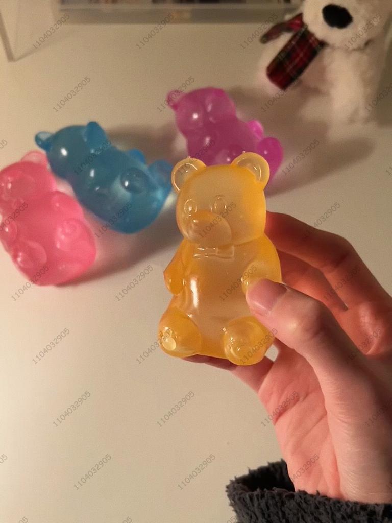 Kleurrijke Gummy Bear Fudge Knijpspeeltje Jelly Bean Gummy Snoep Fidget Hand Ontspanningsspeeltje Anti-Stress Verlichting Voor Alle Leeftijden