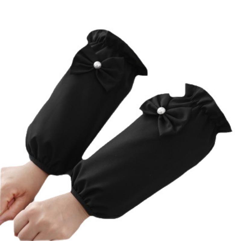 Autumn and Winter Sleeve Bow, Cute Anti-stain Sleeve Covers, Adult Home Anti-dirt Down Jacket Sleeve Covers, Bow Sleeve Covers