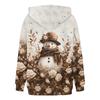 Women's Hooded Long Sleeve Christmas Printed Flannel Top Hooded Sweatshirt