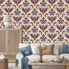 Baroque Damask Wallpaper Cream and Blue for Living Room and Bedroom 50x1000
