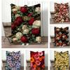 Fresh Flowers Throw Lightweight G Flannel Blanket Soft Skinfriendly for Summer Cooling