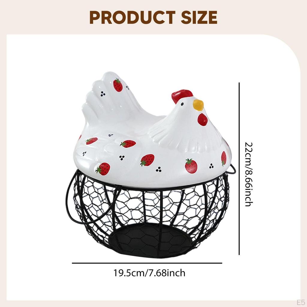 Basket, Decorative Egg Holder for Fresh Eggs, Fruit, Vegetables And Snack Storage Basket