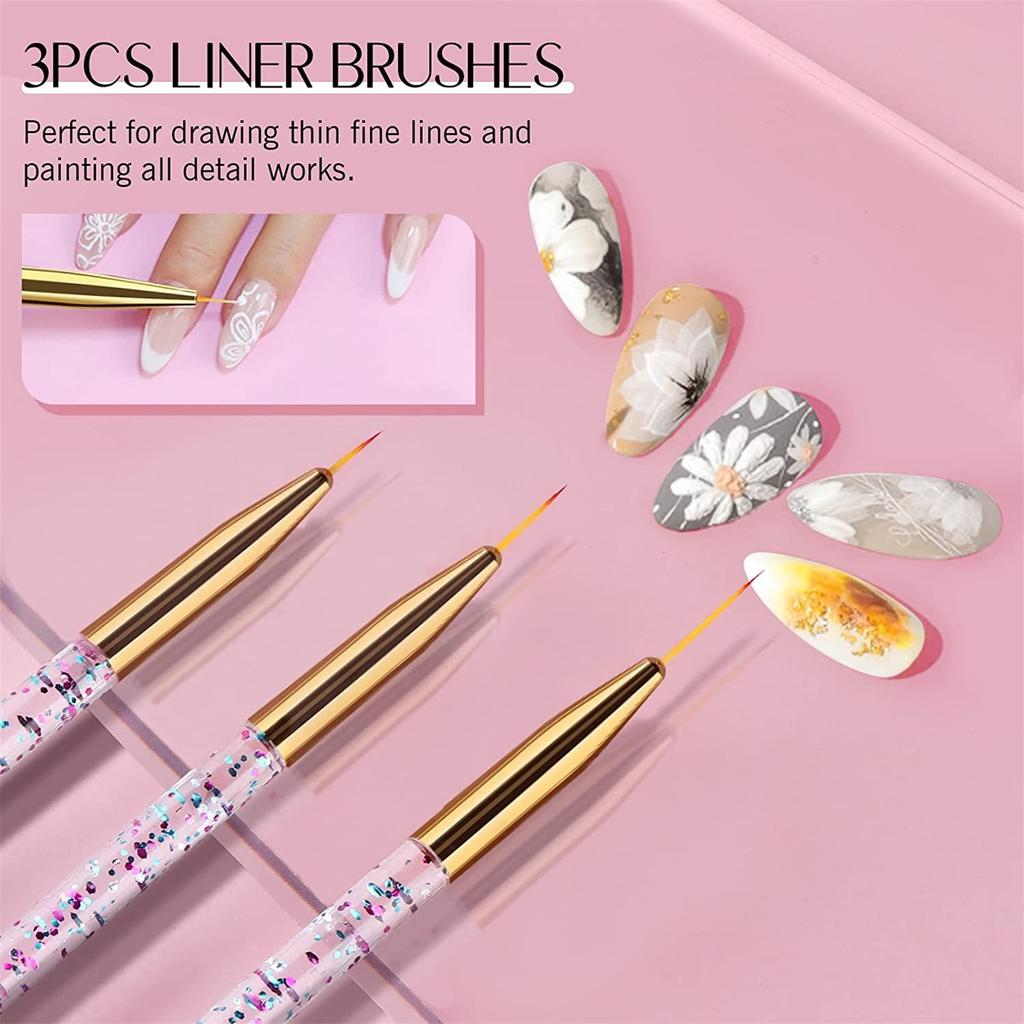 31Pcs Nail Brush Pen Set Nail Art Liner Brush UV Gel Painting Acrylic Nail Tool
