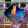 2D Flat, 1pc - One 2D Plane with A Happy Cat Theme | Vintage Aluminum Sign, Perfect for Cat Lovers, Ideal for Decorating Living Rooms, Bedrooms