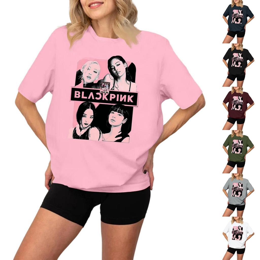 Women's Fashionable And Casual Long Sleeve Printed Short-Sleeved Top