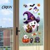 PVC Window Scenery Halloween Witch Hat Ghost Clings, Spiders Bat Pumpkin Spooky Festive Party Glass Supplies Stickers for Home Holiday Store