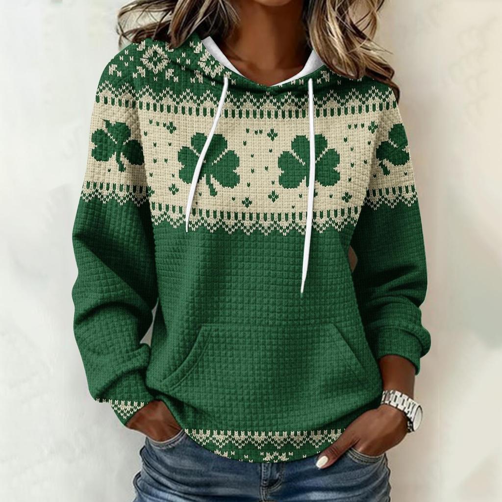 Women's printed loose-fitting long-sleeved blouse