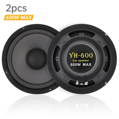 Par de Altavoces Coaxiales de 2 Vías para Coche HiFi de 6.5 Pulgadas 600W Alta Capacidad de Potencia Tweeter de Cúpula de Seda Resistente a la Intemperie Potencia Máxima