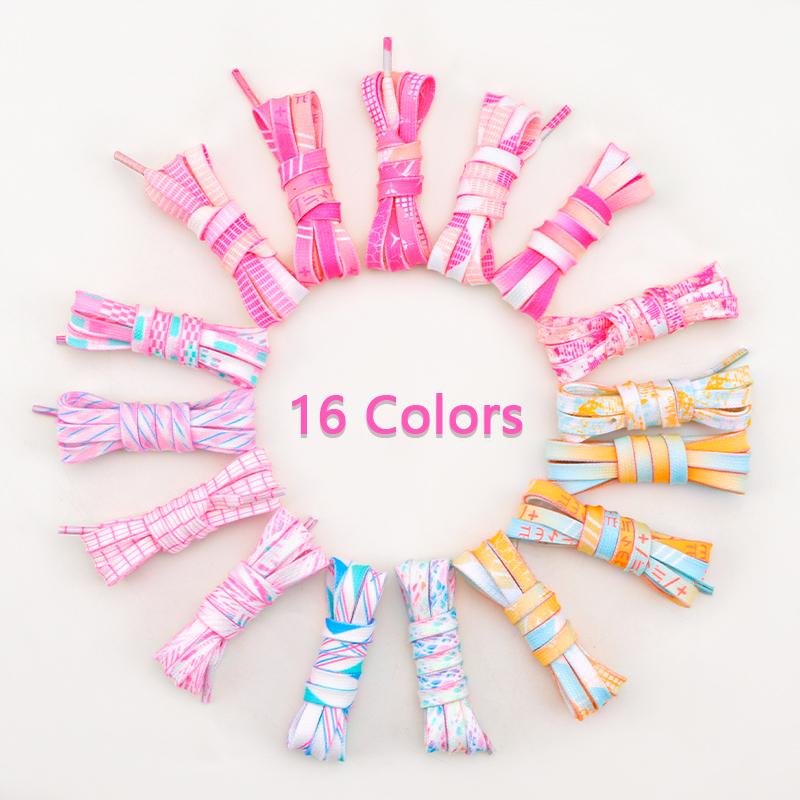 Lacci piatti per sneakers Tie-dye arcobaleno Lacci per scarpe personalizzati Lacci per scarpe da ginnastica Lacci per scarpe sportive Scarpe in tela AF1 Lacci per scarpe