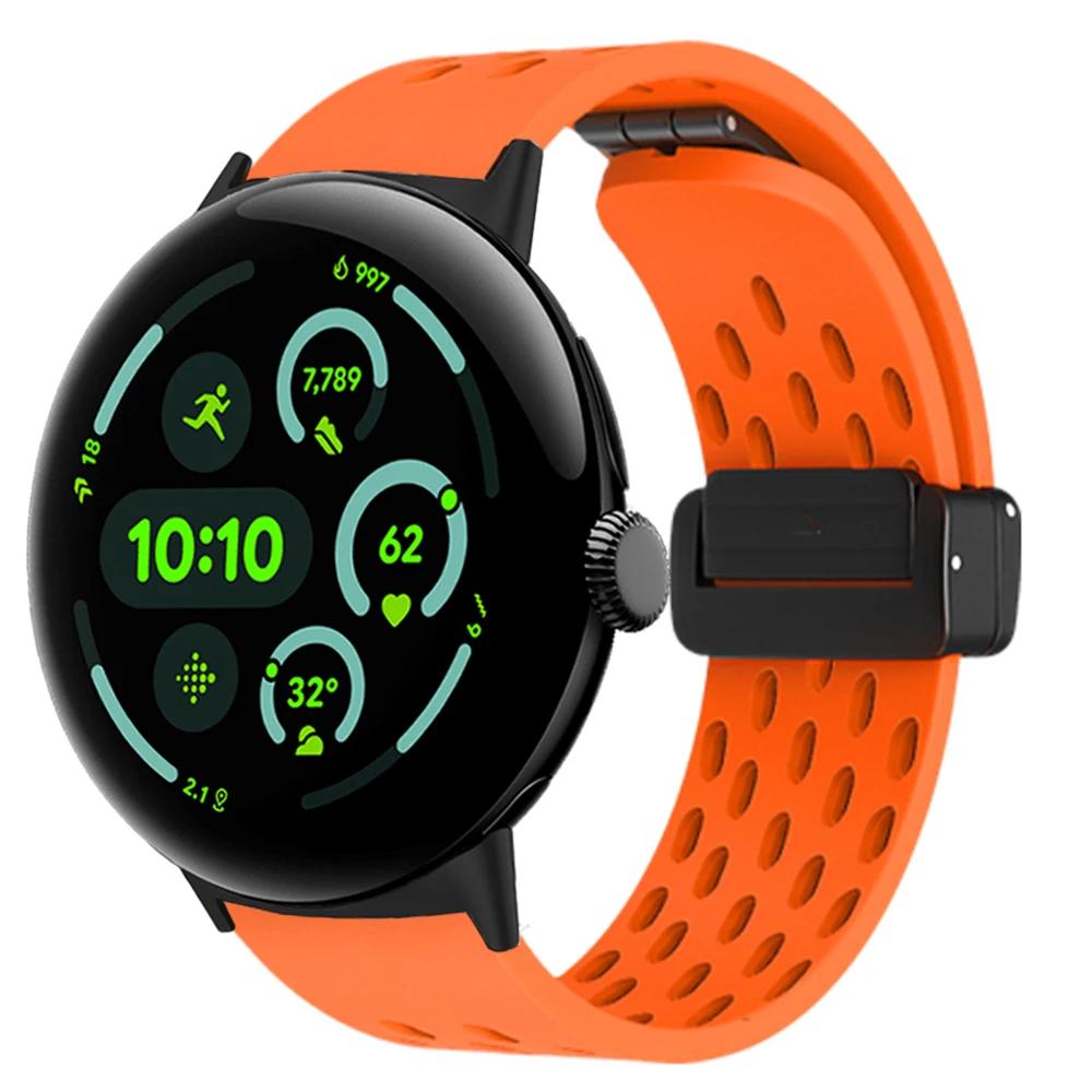 Breathable Silicone Strap for Google Pixel Watch 3 45mm Magnetic Bracelet for Pixel Watch 3 41mm Wristband Replaced Accessories Pixel Watch 3 45mm