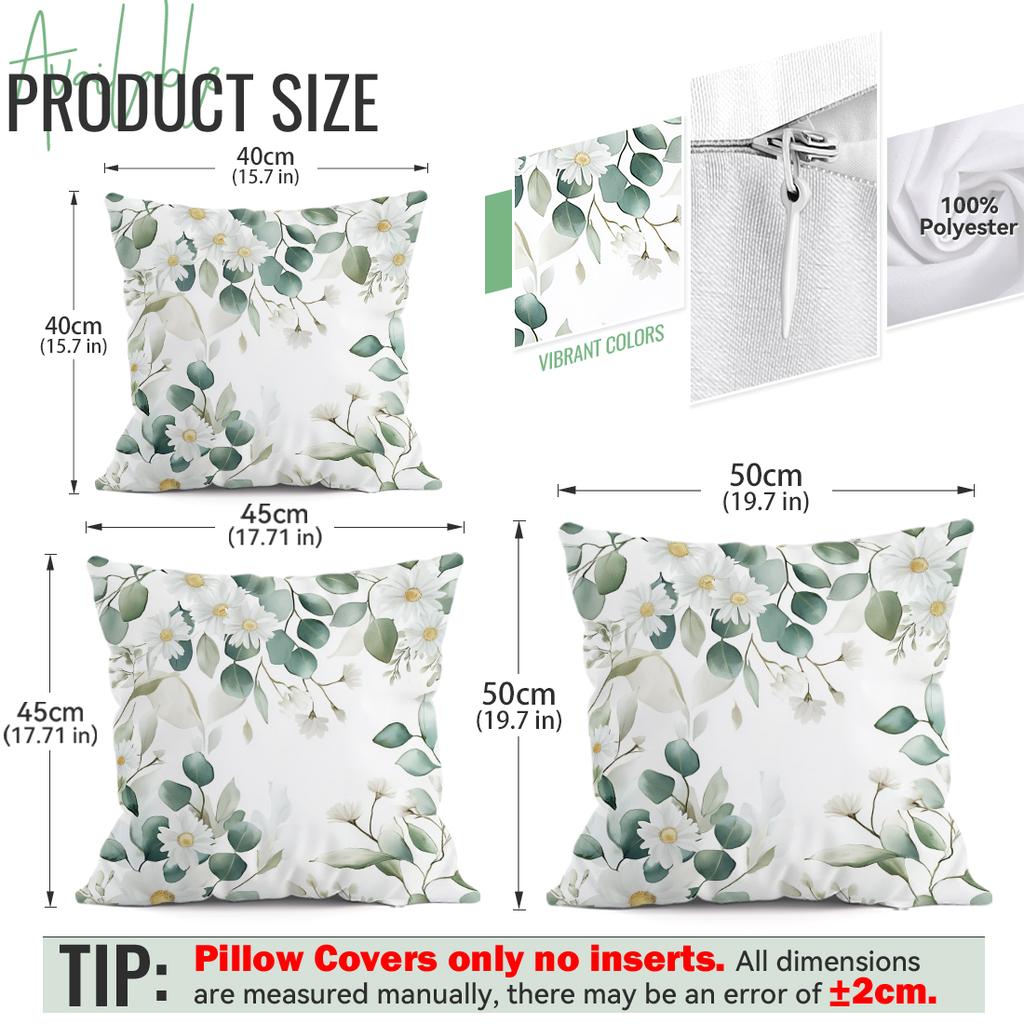 Eucalyptus Blessings Pillowcase Printed Polyester 40/45/50Cm Throw Pillowcover Decorative Sofa Cushion Pillowslip Home Decor
