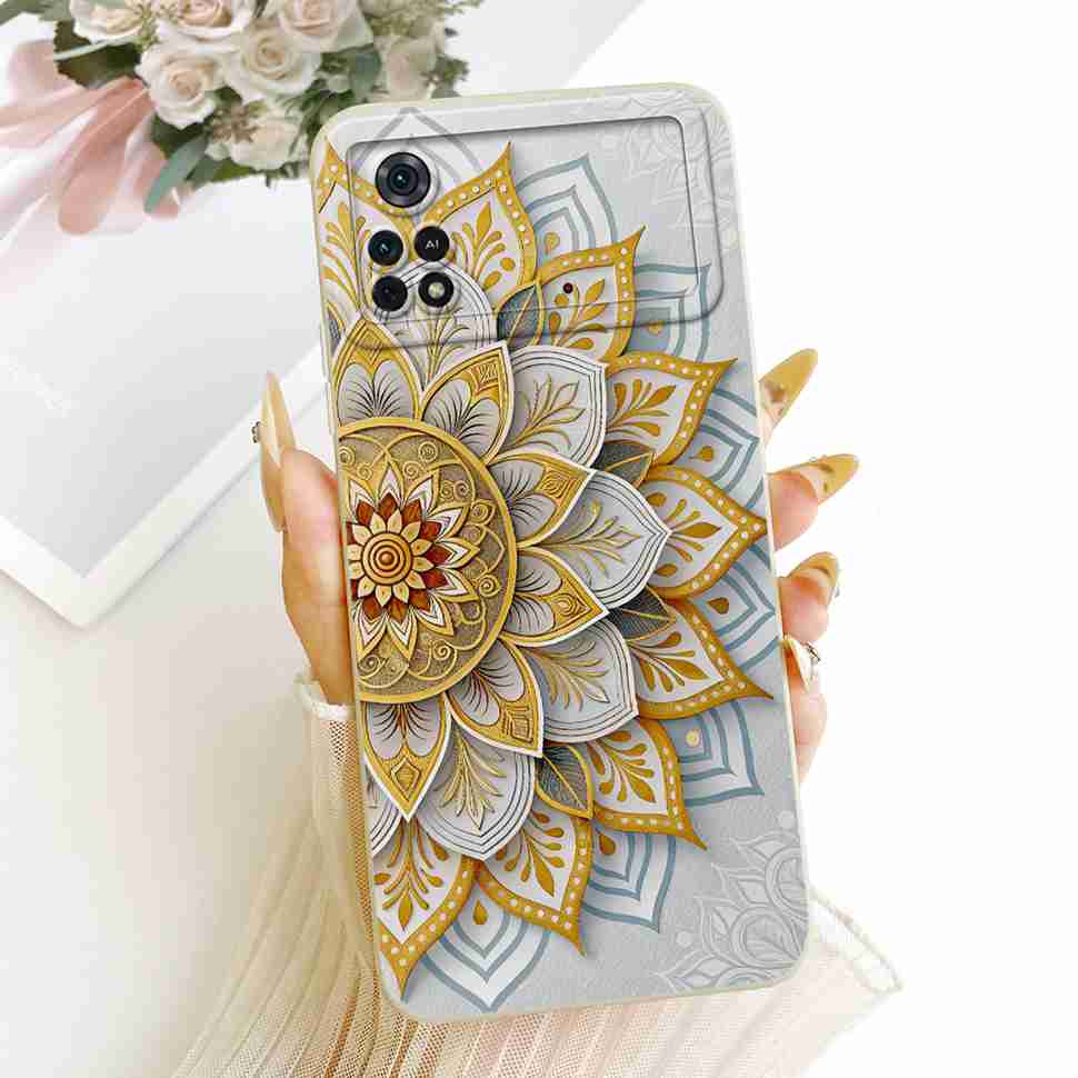 For Xiaomi Poco M4 Pro 4G Casing Flowers Soft Silicone Back Cover Phone Case for Xiaomi PocoM4 Poco M4 Pro Covers Bag Capa