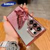 Jewelled Glitter Bling Butterfly Stand Holder Case for Samsung S25 Edge S24 S23 Ultra S22 Plus A73 A54 A35 A16 Shockproof Cover