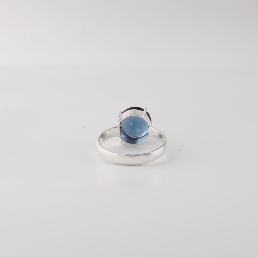London Blue Topaz Gemstone 925 Sterling Silver Jewelry Designer Ring Gift For Wife RR-72-5