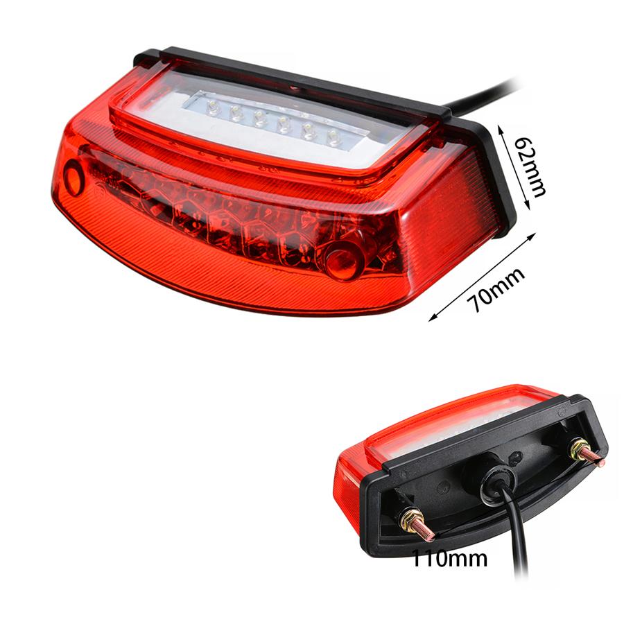 Universal 1pc 12V 21 LED Motorcycle Plate Light Red Tail Rear Lights Brake Stop Lamp