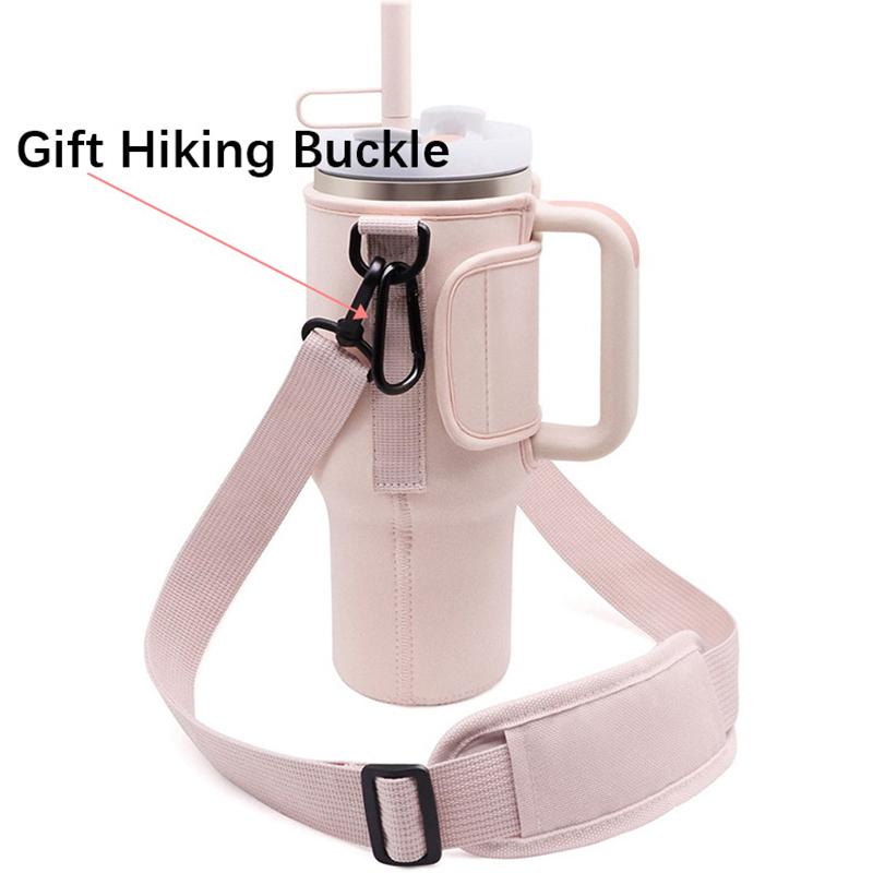 Water Bottle Carrier Bag Compatible With 40Oz Tumbler With Handle, Water Bottle Holder With Adjustable Shoulder Strap