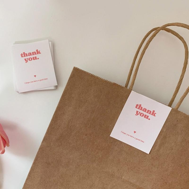 100PCS Stylish Rectangular Sticker Seal Sticker Gift Wrapping Labels Thank You Sticker for Various Festival Event