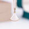 New Spice Girl Fritillary White Small Skirt Fan Titanium Steel Rose Gold Necklace Women's Clavicle Chain Design Sense Light Luxury